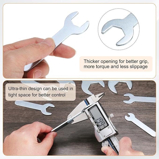 HARFINGTON 10pcs Small Wrench 15mm Open End U-Shaped Single Open Ended Spanner - Image 5