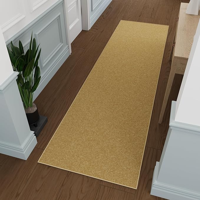 Ottomanson Hallway Runner Rug 2'7" x 9'10" Non Slip Solid Area Rugs Easy to by Ottomanson