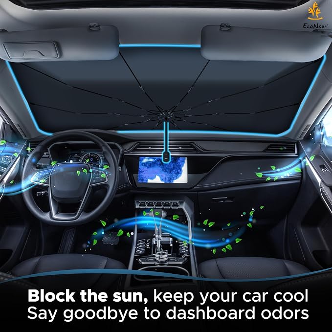 EcoNour Car Umbrella Windshield Sun Shade | Foldable UV Blocker Sun Shade | - Image 7