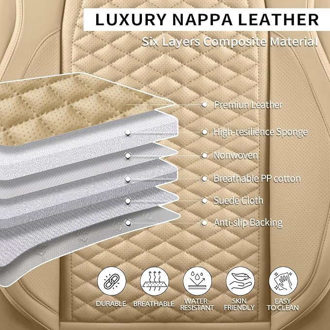 2 Packs Car Seat Covers Leather Car Seat Covers Universal Seat Covers - Image 5