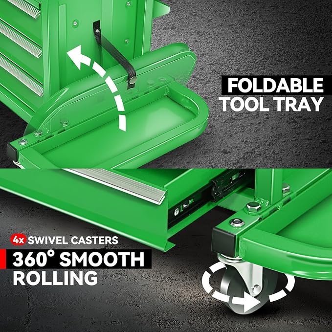 Auto Dynasty 3-Drawer Mechanic Rolling Seat, 350 LBS Capacity Roller Garage - Image 4