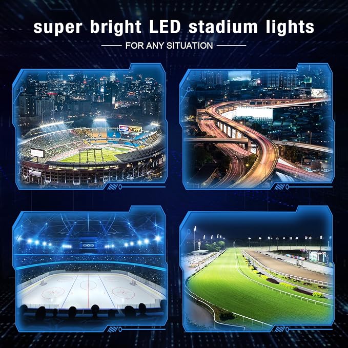 800W Outdoor LED Stadium Lights, Heavy Duty Round Floodlight Super Bright - Image 4