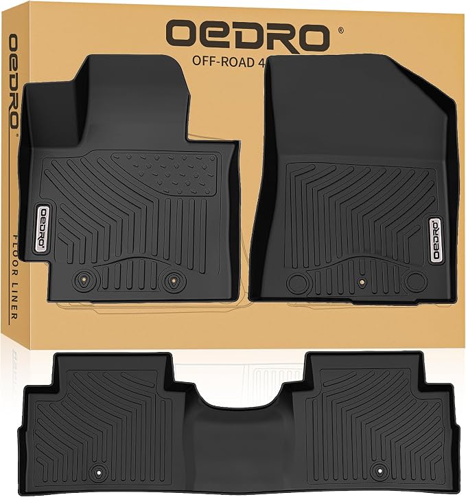 OEDRO Floor Mats Fit for 2014-2019 Kia Soul, Unique Black TPE All-Weather Guard by OEDRO