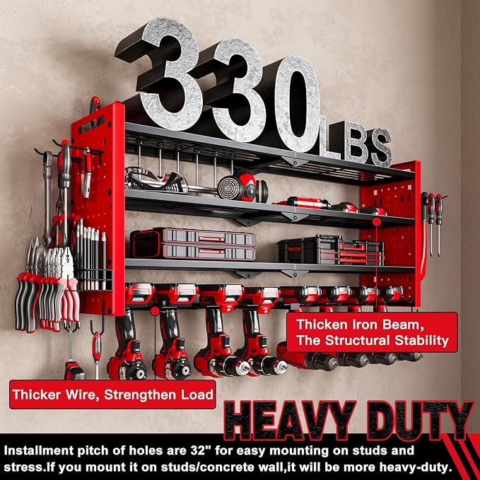 Power Tool Organizer Wall Mount, Cordless Drill Organizer, 4 Layers Large - Image 4
