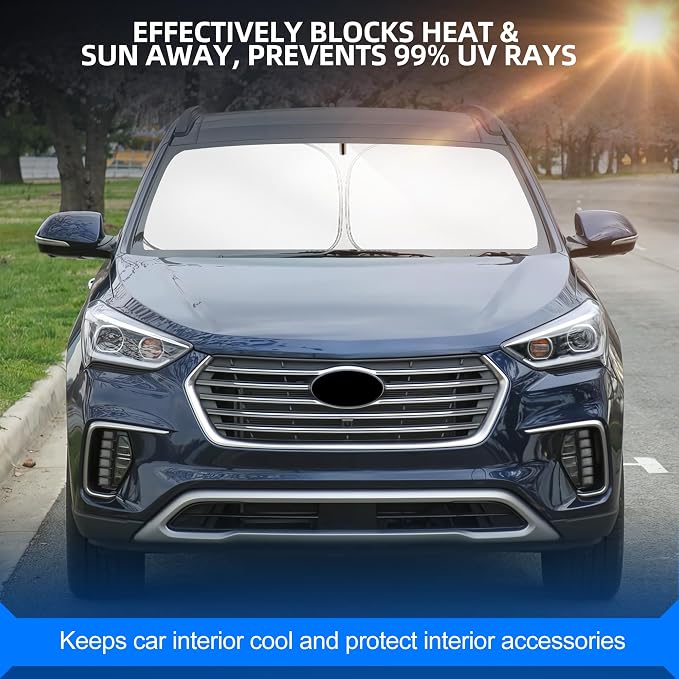 Windshield Sun Shade for H-yund-ai Santa Fe 2013-2018 Foldable Sunshade Custom - Image 7