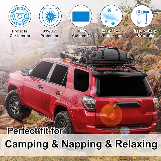 TINGLU Window Shades for Toyota 4Runner 2010-2024 Accessories Car Side Full - Image 6