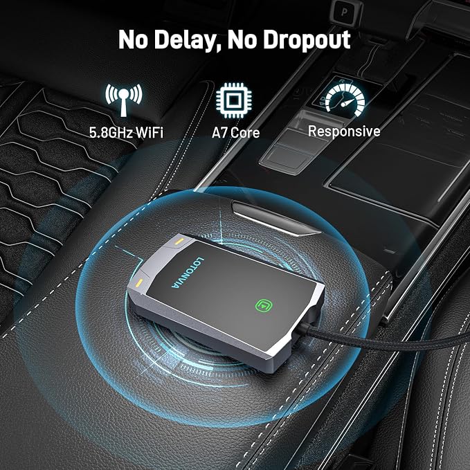 Wireless CarPlay Adapter for iPhone, Upgraded 5.8GHz Carplay Wireless Adapter - Image 4