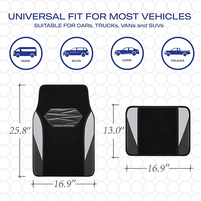 Skechers Car Floor Mats, Waterproof Universal Fit Car Mats, Faux Leather Car - Image 6