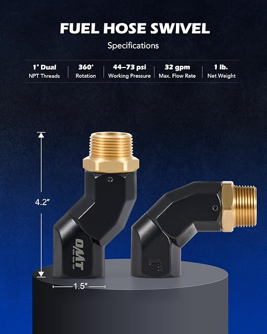 Orion Motor Tech 1" NPT Fuel Hose Nozzle Swivel - Image 2