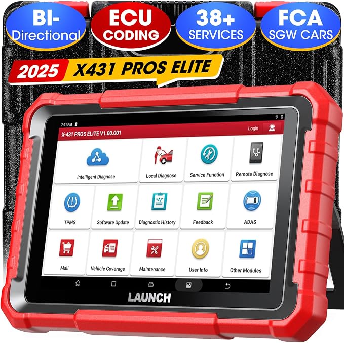 LAUNCH X431 PROS Elite 2025 New Bidirectional Scan Tool, 38+ Services, ECU by LAUNCH