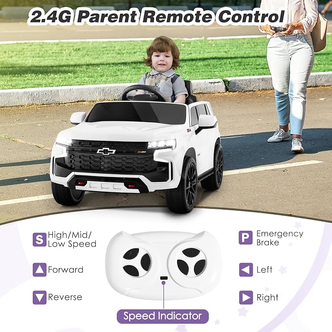 Costzon Ride on Car, 12V Licensed Chevrolet Tahoe Battery Powered Electric - Image 2