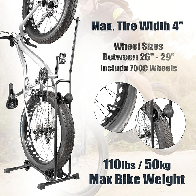 CyclingDeal Upright E Bike Fat Tire Bike Stand - Image 2