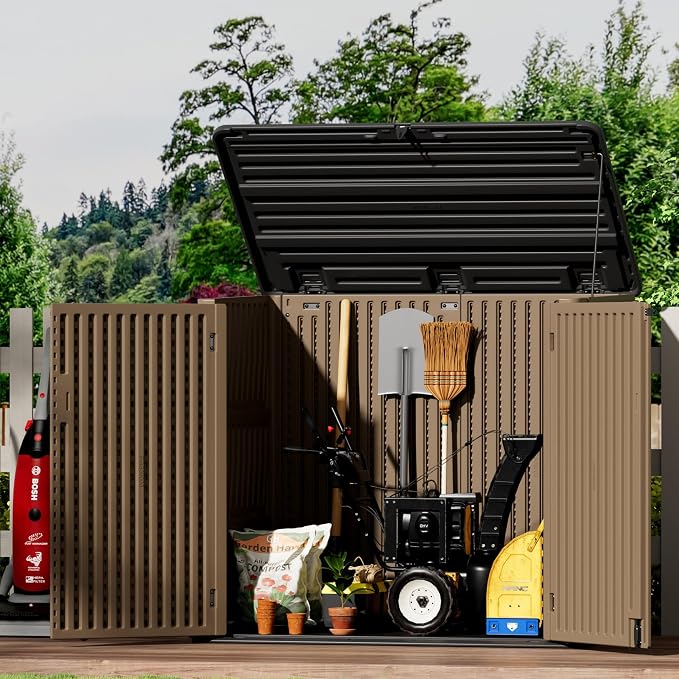 Resin Outdoor Storage Shed, Outdoor Storage Box Waterproof - Image 2