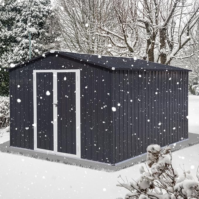 12 x 10 FT Metal Garden Shed, Outdoor Storage Shed - Image 4