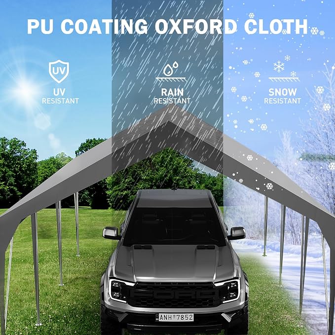 13x20ft Heavy Duty Carport Outdoor Car Canopy UV Resistant Waterproof Party - Image 4