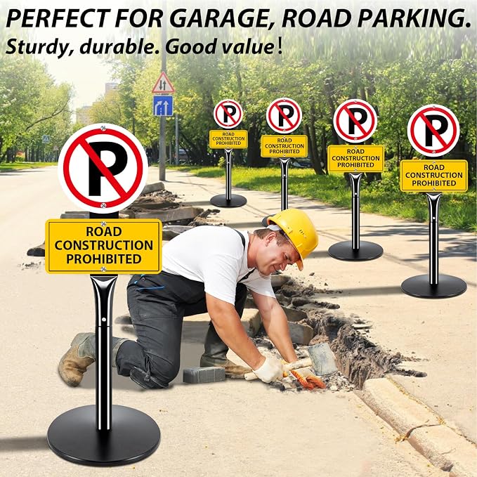 2Pack Heavy Duty Parking Sign Post - Image 9