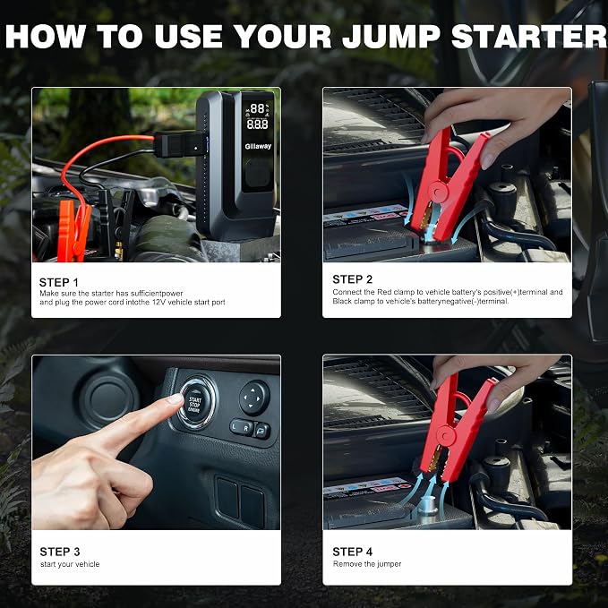 7-in-1 Jump Starter 6000A Car Jumper Starter Portable - Image 7