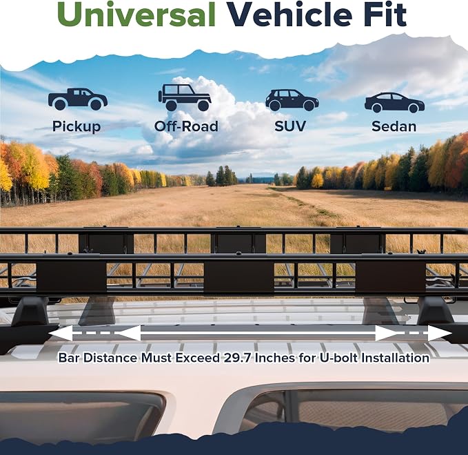 ARKSEN 64 x 39 x 4 Inch Upgrade Universal Roof Rack - Image 4