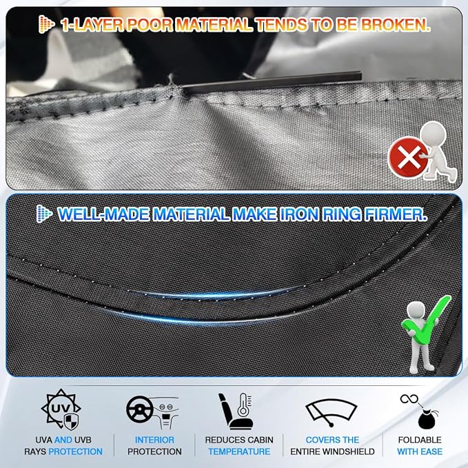 Windshield Sun Shade for 2018-2025 2026 Honda Accord Accessories Thicken - Image 4