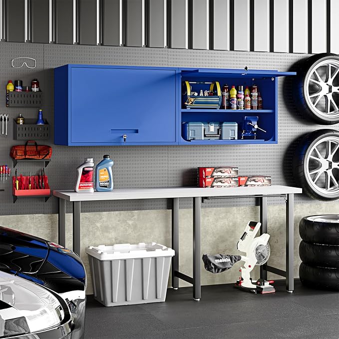 Metal Wall Storage Cabinet 22'' Tall Wall-Mounted Steel Garage Cabinet - Image 2