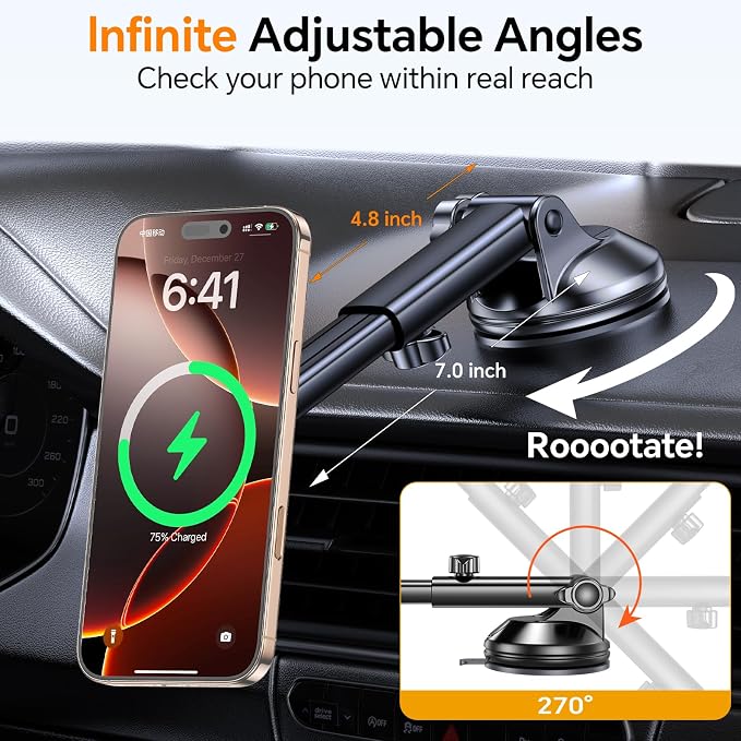 Coolpow for MagSafe Car Mount Charger【Ultra Magnet】Magnetic Phone Holders for - Image 8