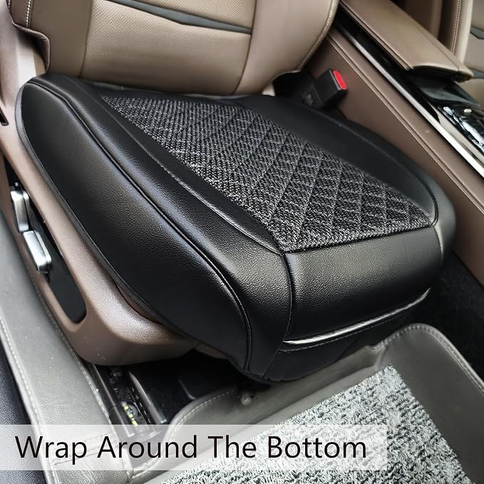 Car Seat Covers, 2 Pack Leather Bottom Car Seat Cover Universal Front Seats Only - Image 5