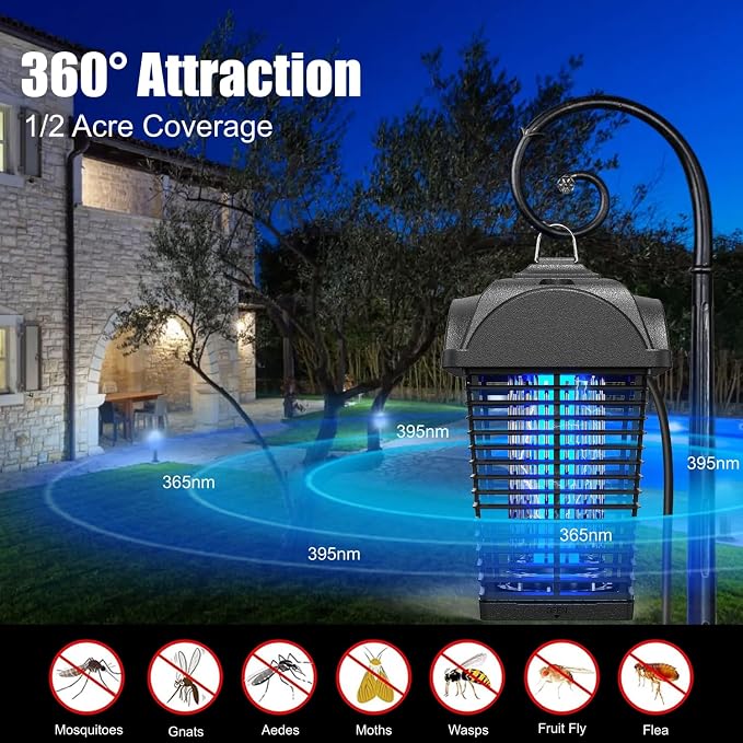 Bug Zapper Outdoor Electric, 4200V Mosquito Zapper, Insect Fly Zapper Outdoor - Image 2
