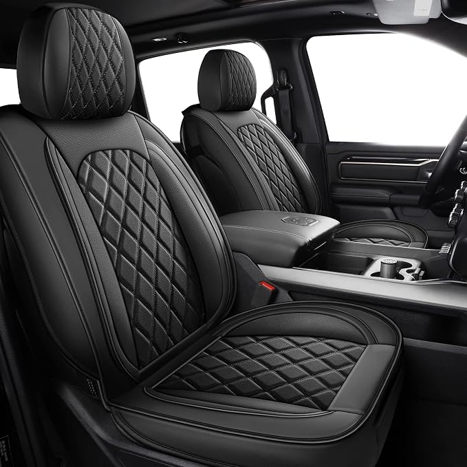MIROZO 2PCS Front Seat Covers for Dodge Ram, Waterproof Truck Seat Cover by MIROZO