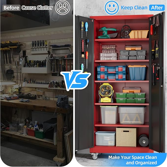 71" H×32" W×16" D Garage Storage Cabinet - Image 7