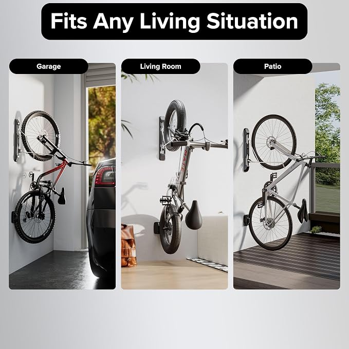 Bicycle Rack for Garage and Indoor Use, Adjustable, Foldable Bike Rack Set of 2 - Image 8