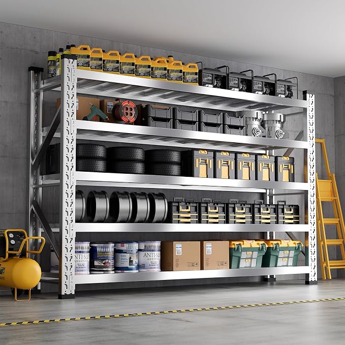 ZZV 78" W x 78" H Garage Shelving Heavy Duty Storage Shelves 5 Tier Stainless - Image 8