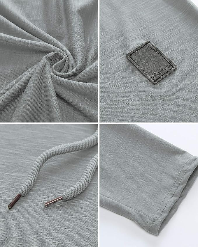 Lexiart Mens Fashion Athletic Hoodies Sport Sweatshirt Solid Color Fleece - Image 4