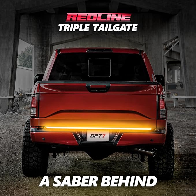 OPT7 60" Redline Triple Row LED Tailgate Light Bar w/Sequential Amber Turn - Image 7
