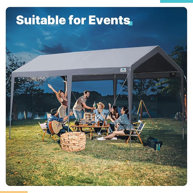 ADVANCE OUTDOOR Adjustable 10x20 ft Heavy Duty Carport Car Canopy Garage Boat - Image 7