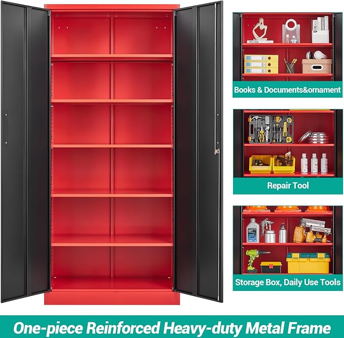SISESOL Wide & Deep Metal Storage Cabinet - Image 5