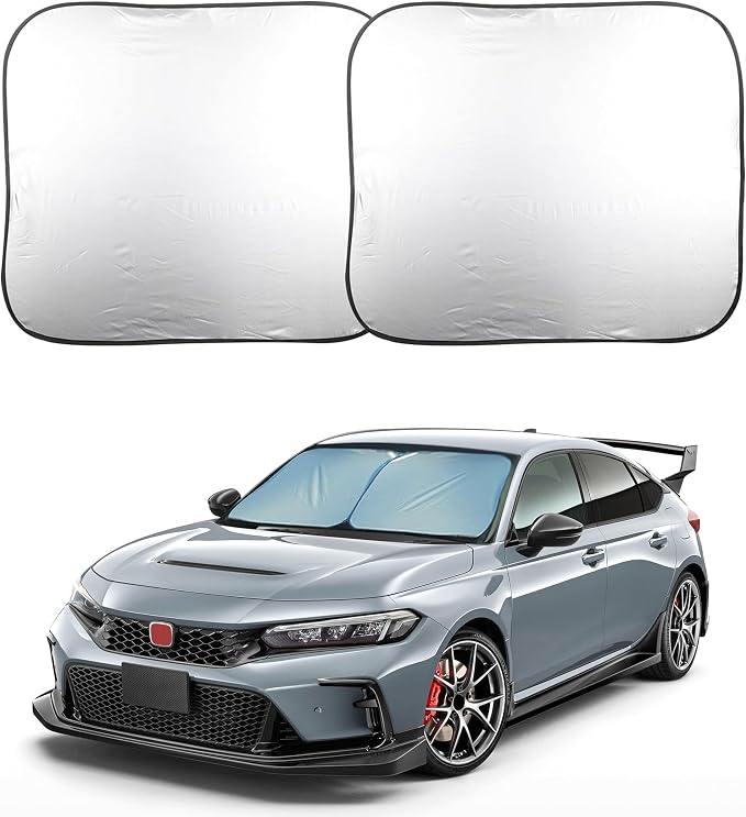 EcoNour 2 Piece Sunshade for Car Windshield | Durable 240T Polyester Car by EcoNour