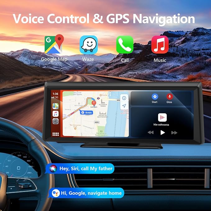 Wireless Carplay Screen for Car 2K Dash Cam, 8.1" HD Portable Car Stereo - Image 7