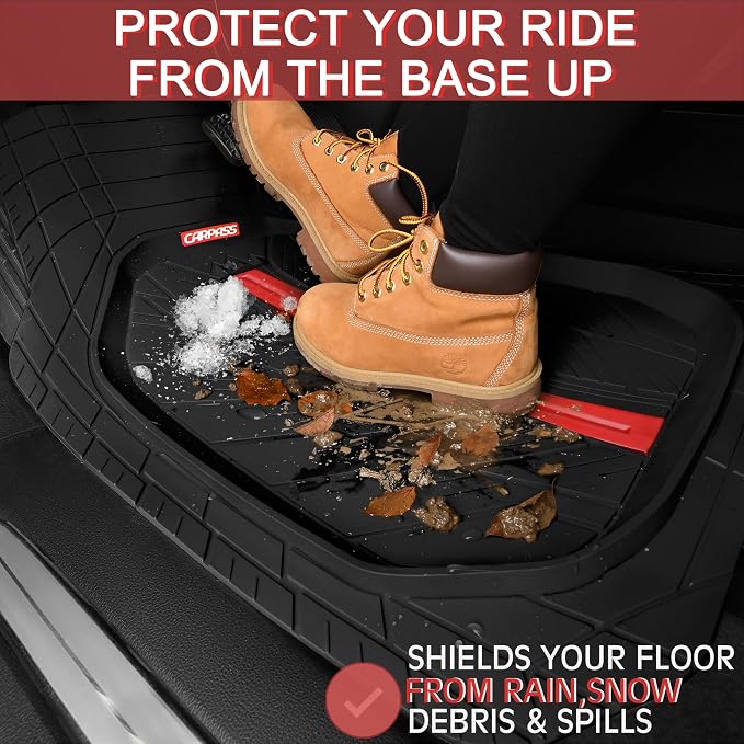 CAR PASS Tire Tread DeepDish Rubber Floor Mats - Image 5
