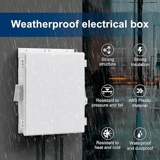 Outdoor Electrical Junction Box, ABS Water Resistant Enclosure - Image 4