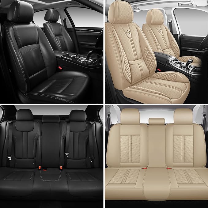 Car Seat Covers Full Set, Easy Install Luxury Leather Automotive Seat Covers - Image 9