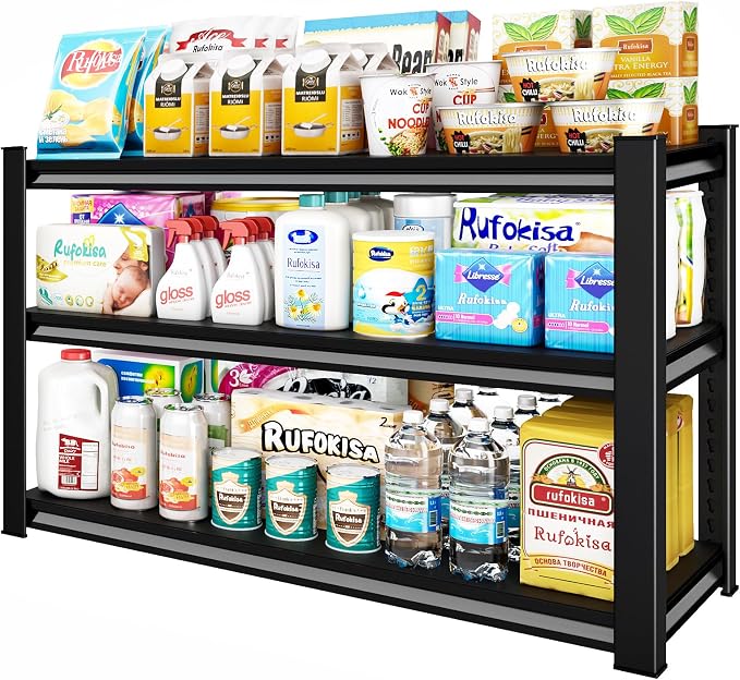 3-Tier Garage Shelving Heavy Duty，48" W Metal Shelving Unit by Rufokisa