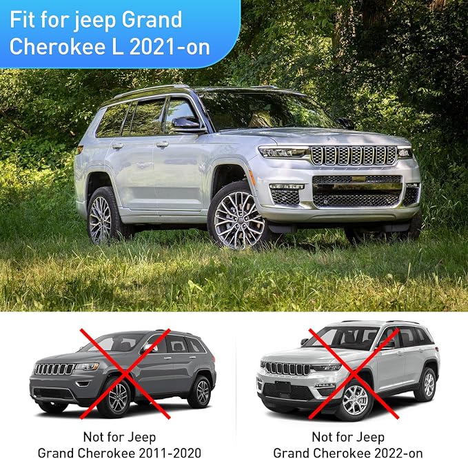 Nilight in Channel Rain Guards for Jeep Grand Cherokee L 2021 2022 2023 2024 - Image 5