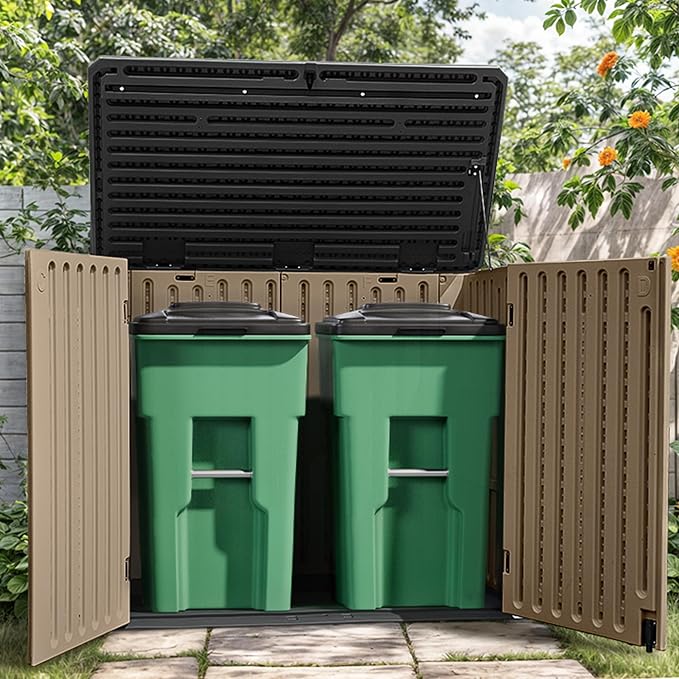 YITAHOME Extra Large Outdoor Horizontal Storage Shed, 4.5x4ft Resin Tool Sheds - Image 5