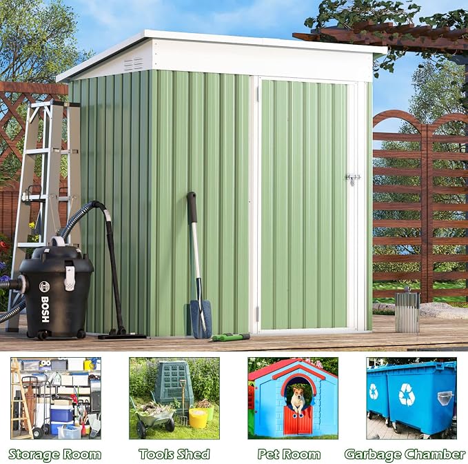 AECOJOY 5' x 3' Outdoor Storage Shed, Small 3x5 Metal Sheds & Outdoor Storage - Image 2