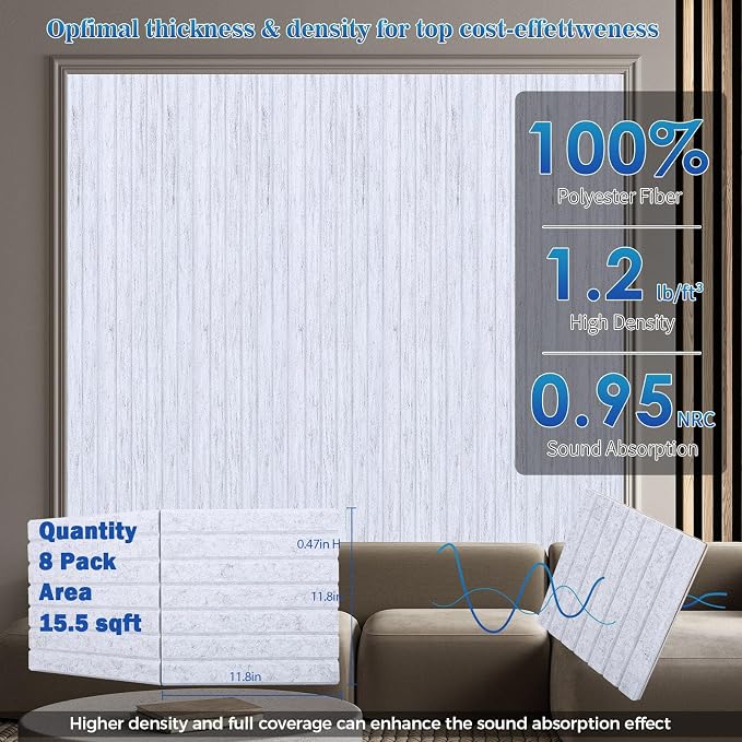 16 Pack Large Fold Soundproof Wall Panels, 1.2lb/ft³ High Density, Thicker - Image 6