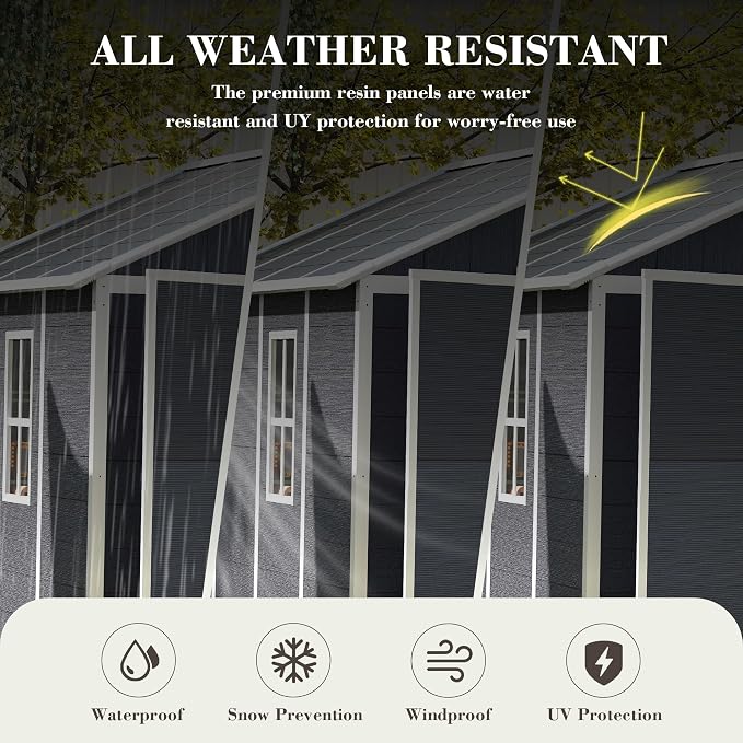 MyVoice 8x8 FT Outdoor Resin Storage Shed - Image 5