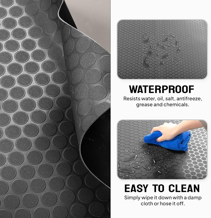 TUFFIOM 7.5 x 17 FT Garage Floor Mat, Thickened Coin Plate PVC Garage Mats - Image 3