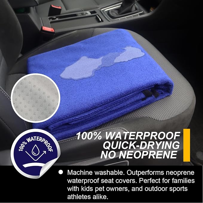 Back Seat Cover for Car Trucks Van SUV, Waterproof Rear Bench Towel Seat Covers - Image 3