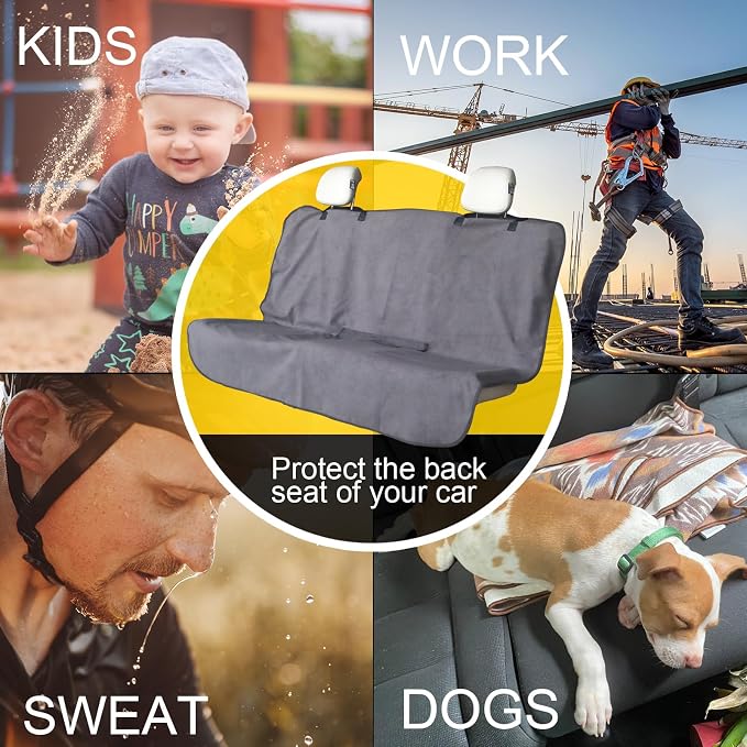 Back Seat Cover for Car Trucks Van SUV, Waterproof Rear Bench Towel Seat Covers - Image 6