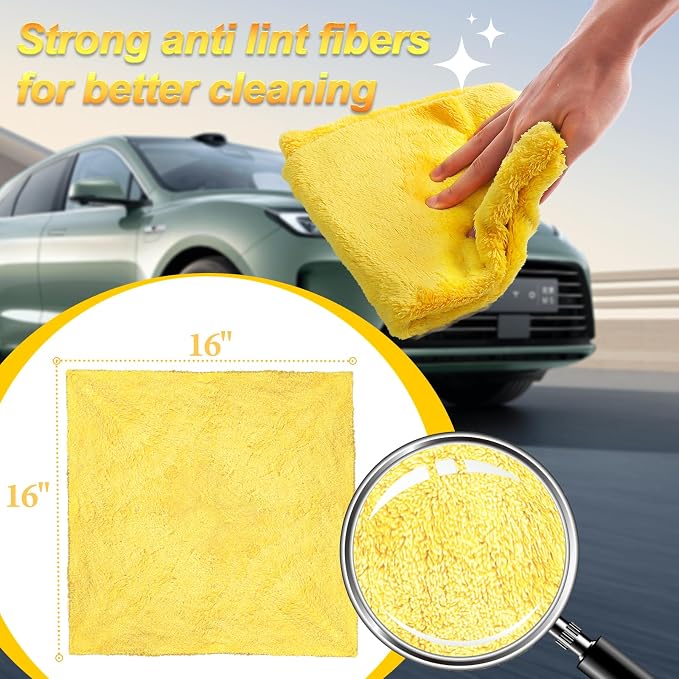 Micro Fiber Towels Car，Coral Fleece Car Wash Cleaning Towel, Scratch Free - Image 2